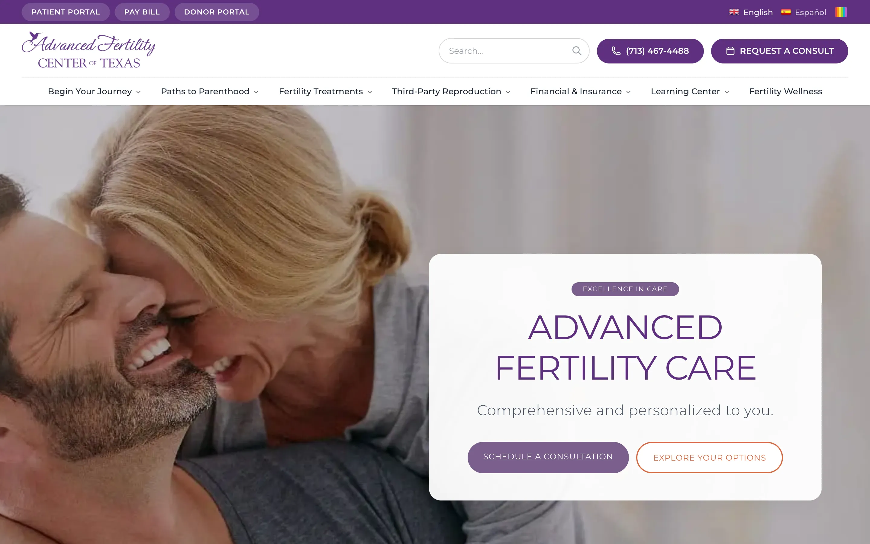 Advanced Fertility Center of Texas website: Fertility clinic, Houston
