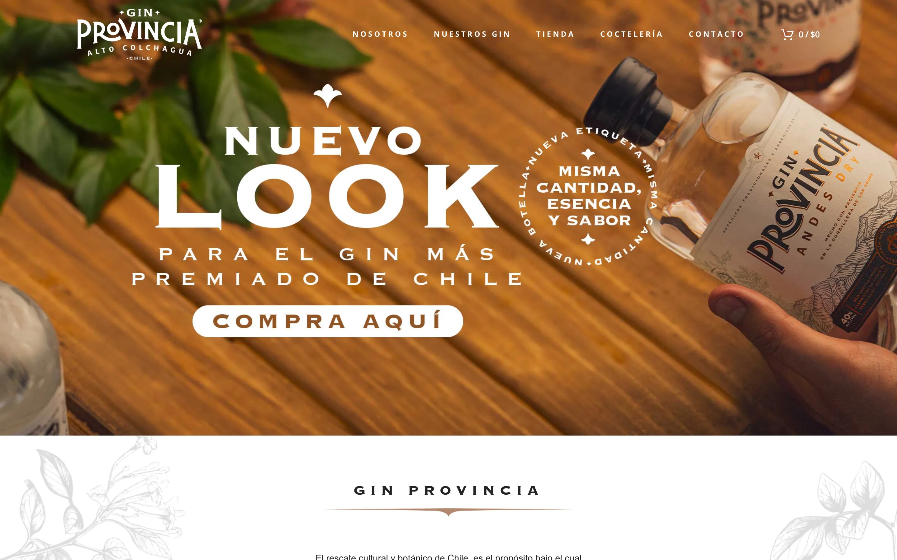 Gin Provincia website: Gin distillery, Chile