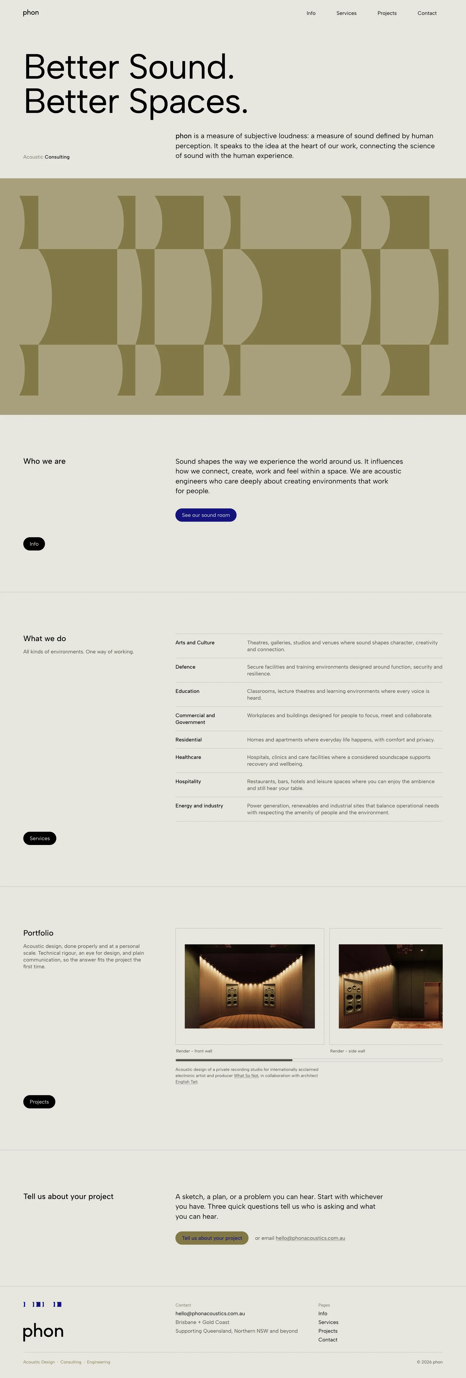 The full Phon home page, top to bottom