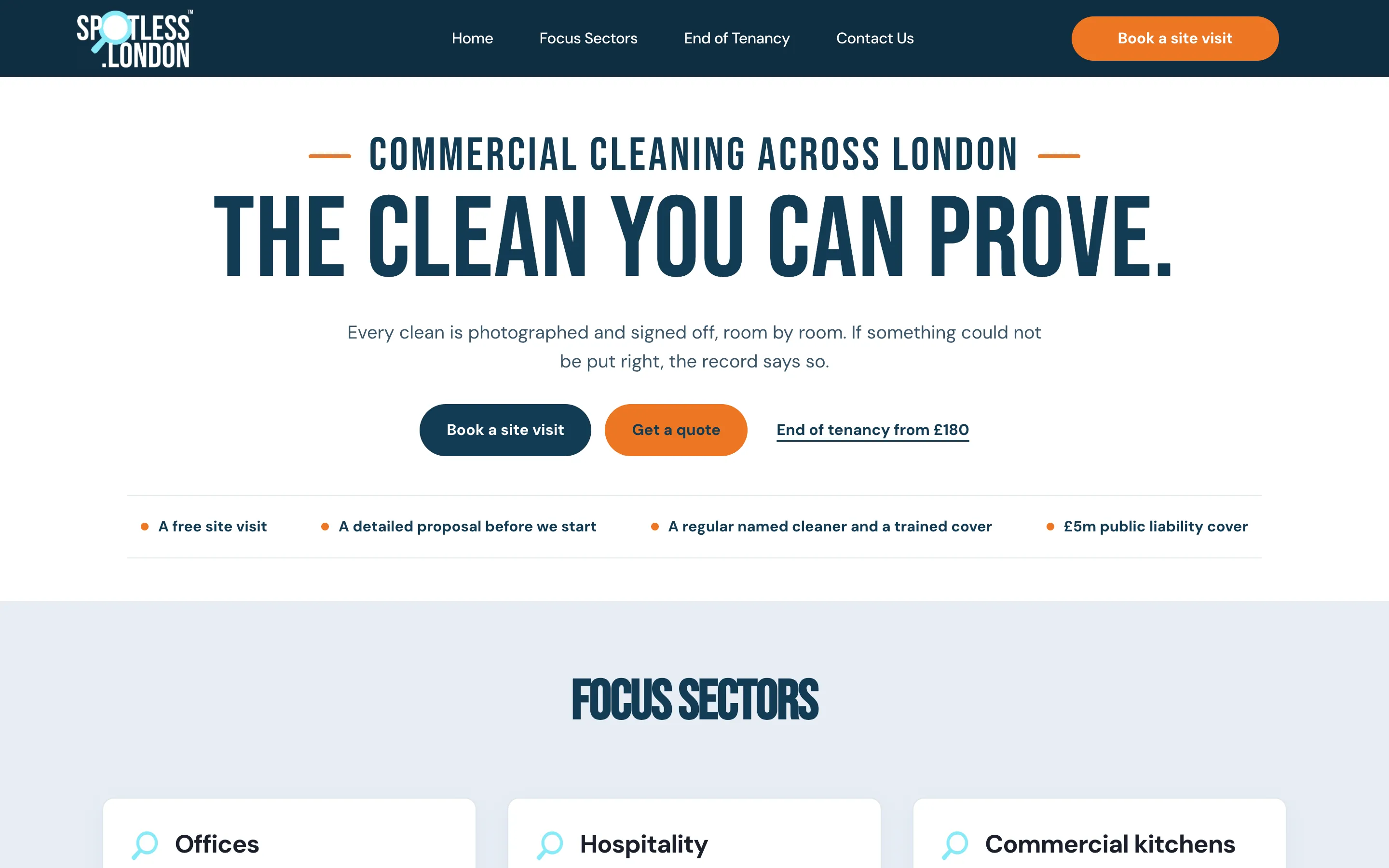 Spotless.London website